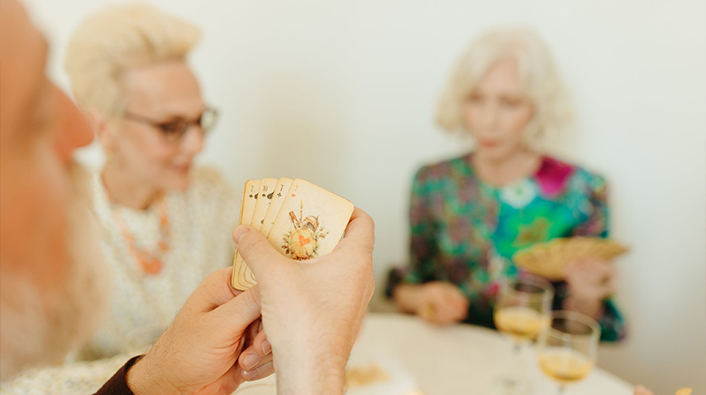 residents playing cards