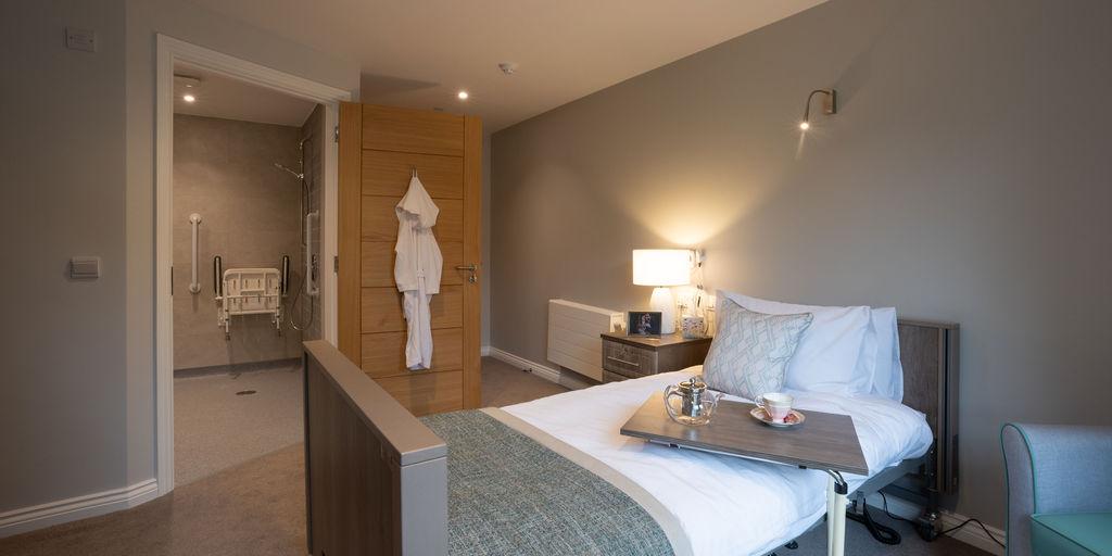 one of our bedrooms with view of bathroom