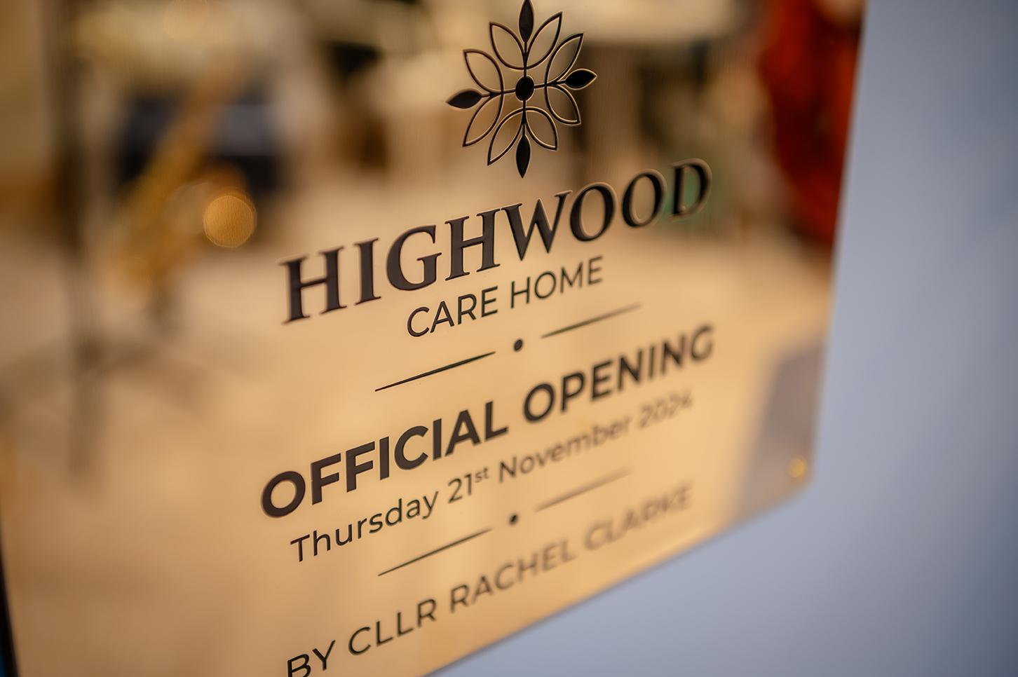 Highwood grand opening plaque