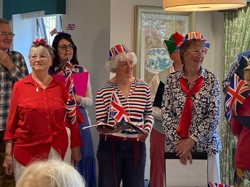 residents stood together in VE attire