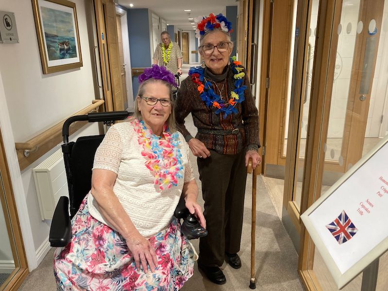 residents dressed in lei's