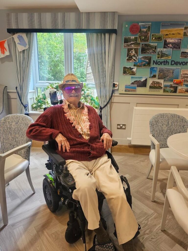 resident dressed up in themed clothes